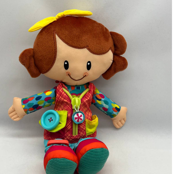 Playskool Dressy Kids Girl Activity‎ Plush Doll 14" Toddler Fine Motor Skills - Picture 1 of 5